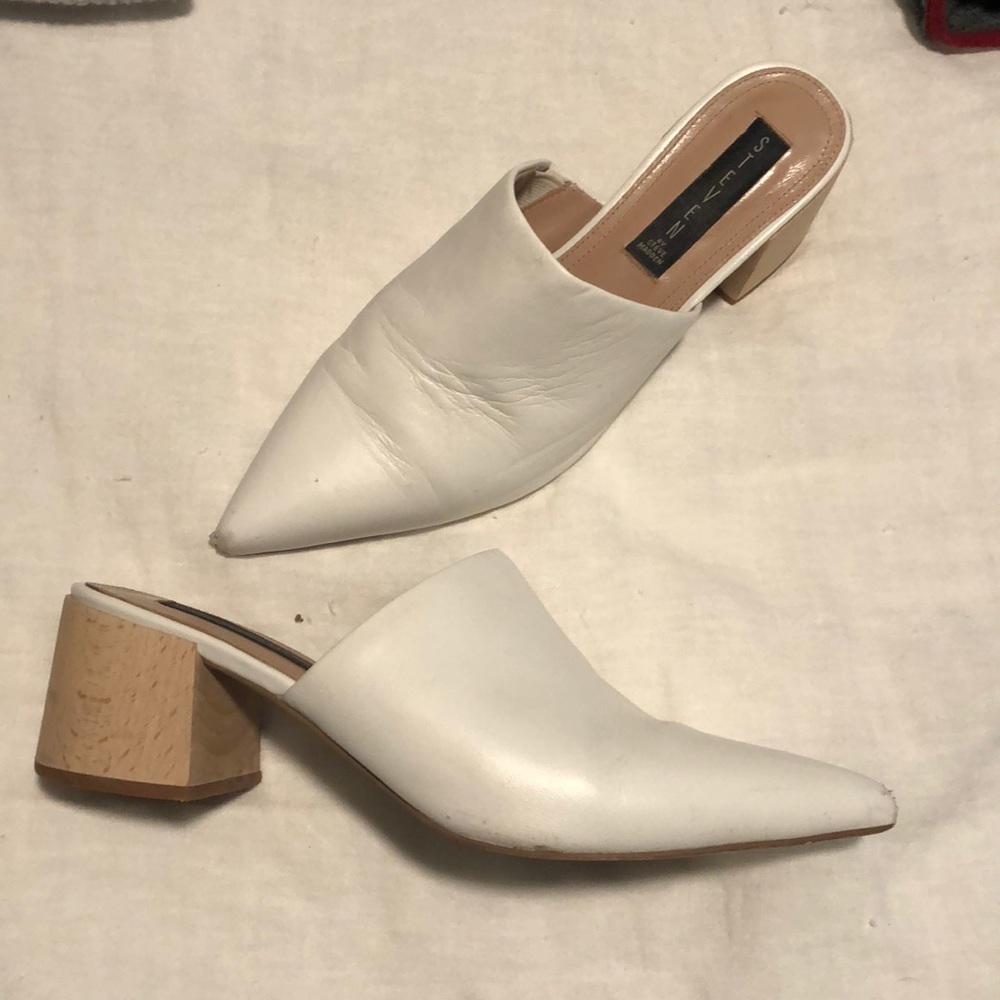 Steve Madden white heeled mule